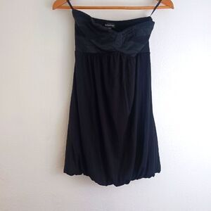 Bebe black strapless  Bubble Hem Dress size S